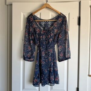 Floral Navy Top